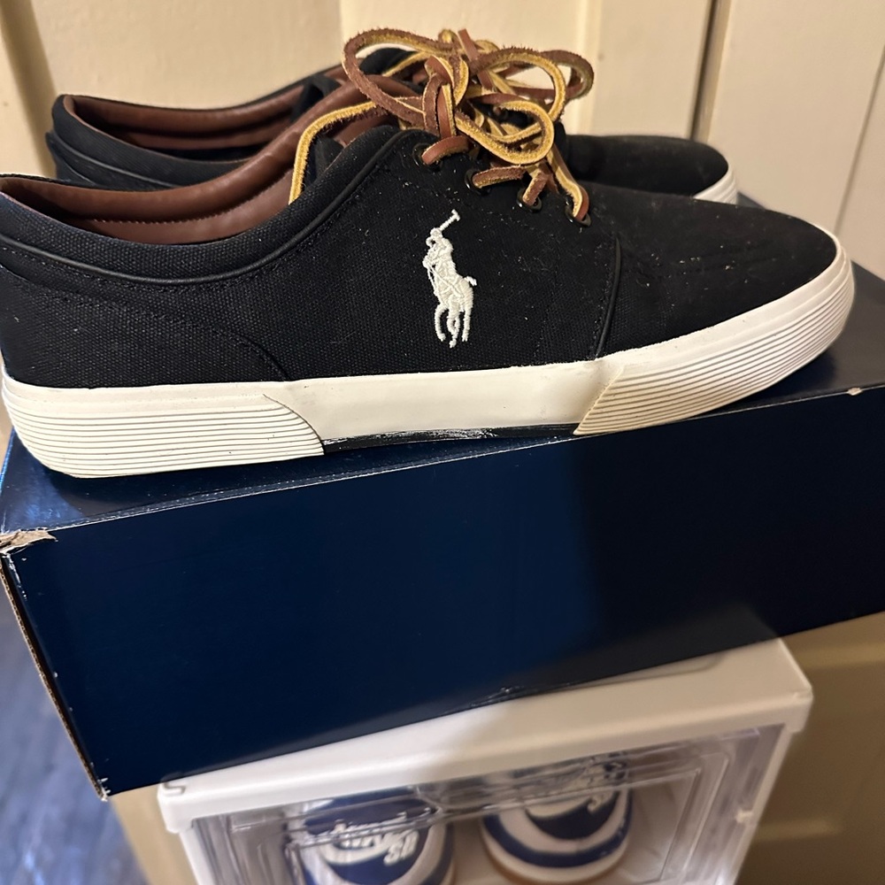 Polo by Ralph Lauren Men's Black and White Sneakers